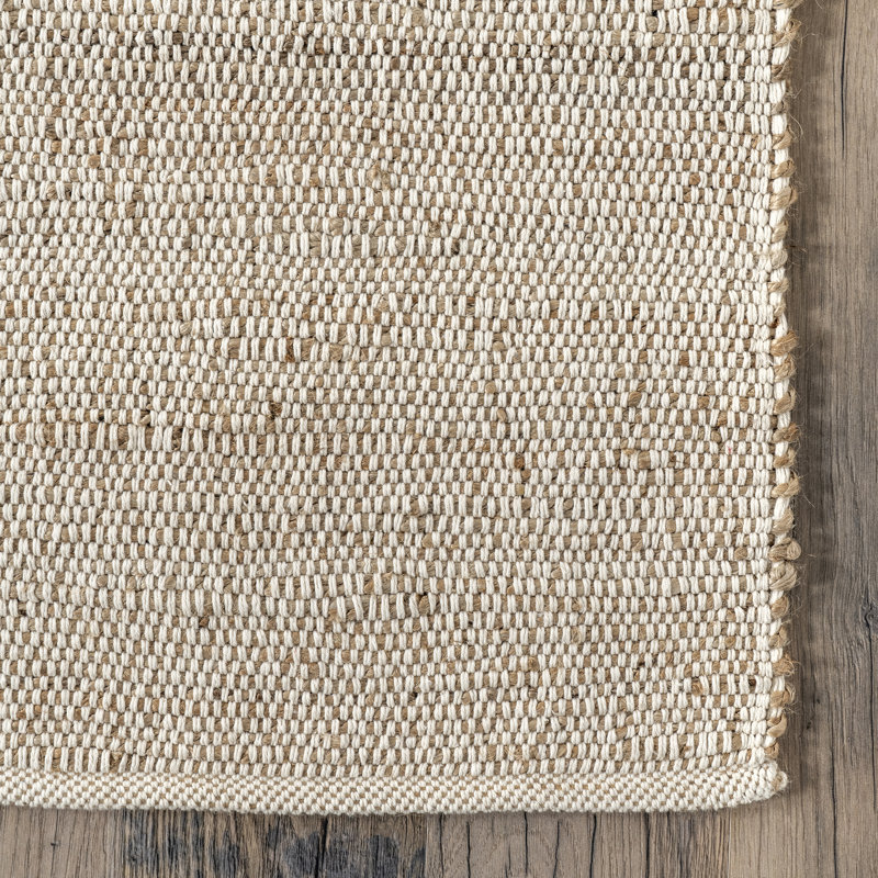 Beachcrest Home Helton Handmade Flatweave Jute/Cotton Beige Rug